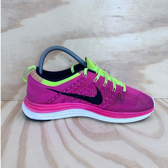 Nike - Flyknit Lunar One + Volt - Running Shoes - Pink -Women's - 7 - 554888-606 - Picture 5 of 9